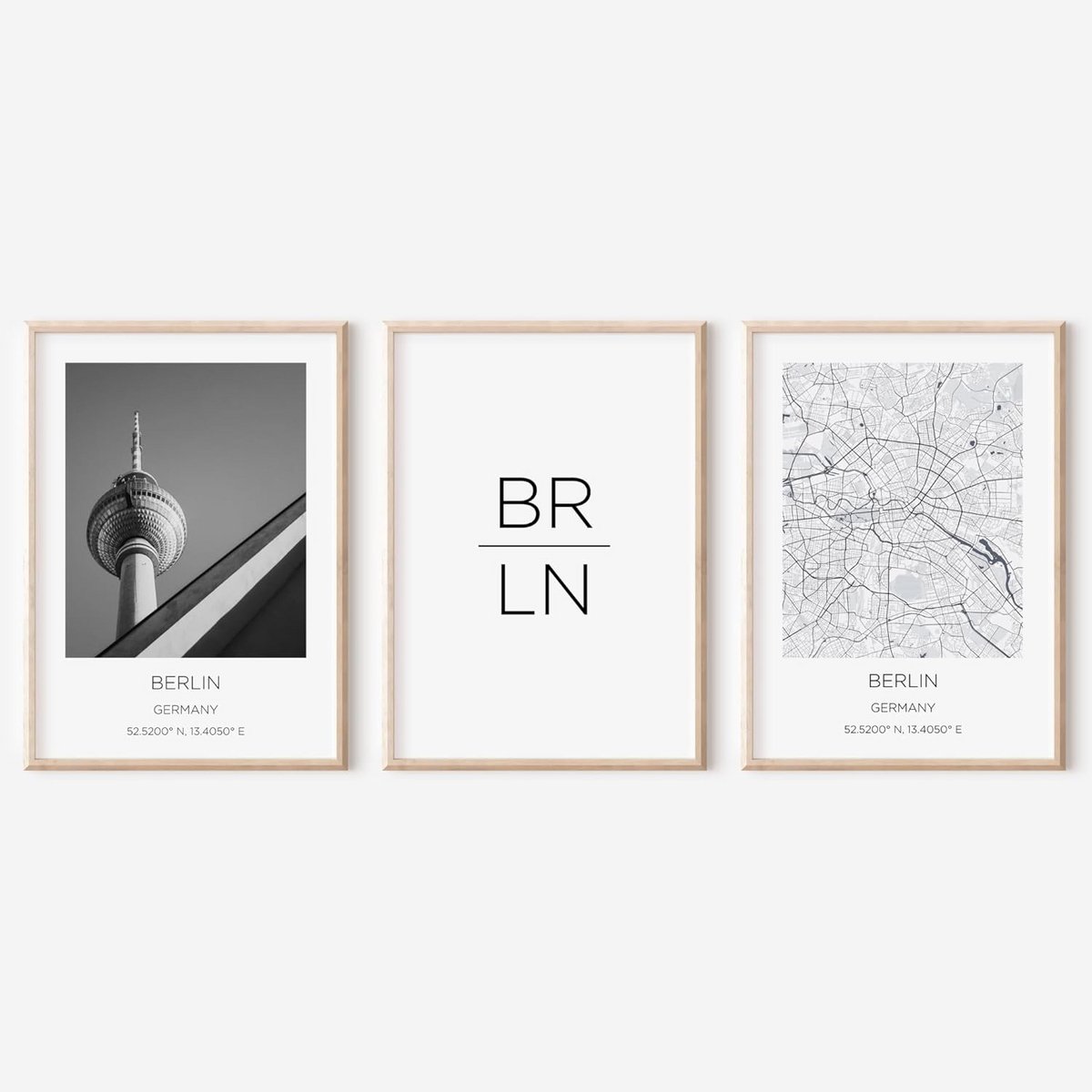 Poster set - Wanddecoratie prints - Woonkamer verfraaien - 300 g/m² dik papier - DIN A3 - Zwart-wit