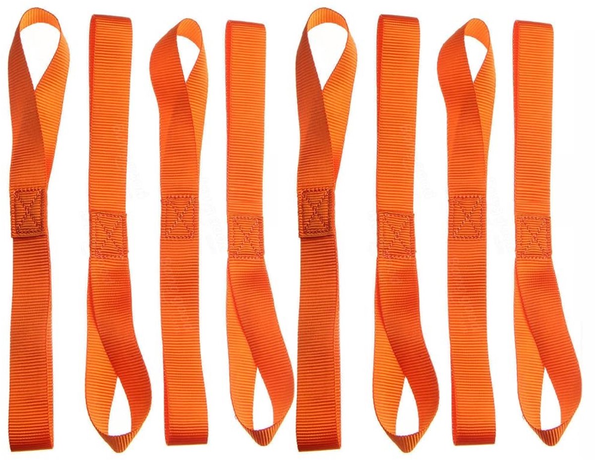 Dailygoods- Spanbanden 8 Stuks - Zachte Sjorbanden - Nylon - Universeel - Motorfiets Aanhanger - Bevestiging Ladingen