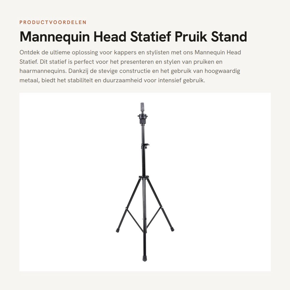 Dailygoods- Mannequin Hoofd - Statiefkop voor Kappers - Pruik Stand Houder - Verstelbaar - Duurzaam - Stevige Constructie - Haarmanquin