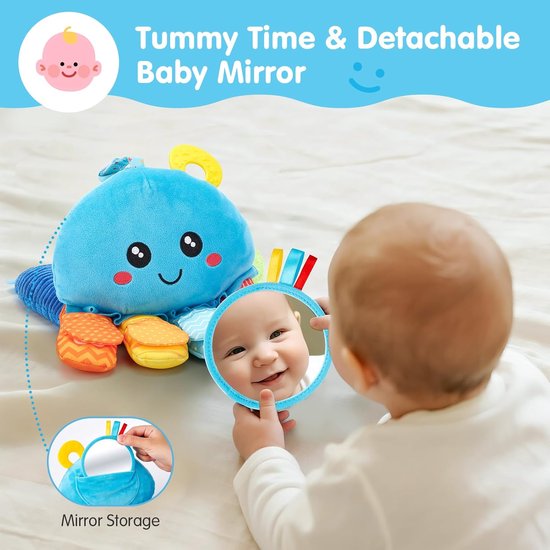 Sensorisch Speelgoed - Baby Octopus - Baby Ontwikkeling - Zachte Materialen - 21 x 27 cm - Multicolor — afbeelding 3