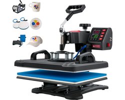 Genet7 Store - 5-in-1 Warmtepers 12x15 inch - Transferpers Machine - Voor T-shirts - Mok - Pet Digitale Heat Press - Vevor Kwaliteit