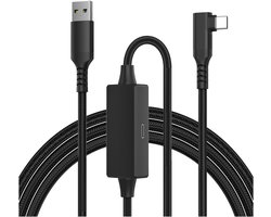 VR Link Kabel met Oplaadpoort 5m – High Speed USB 3.0 naar USB-C Kabel 5Gbps Geschikt voor Meta Quest 3 / 2 / 1 & Pico 4 – VR Headset Accessoire voor PC & SteamVR – Opladen tijdens Spelen – Zwart