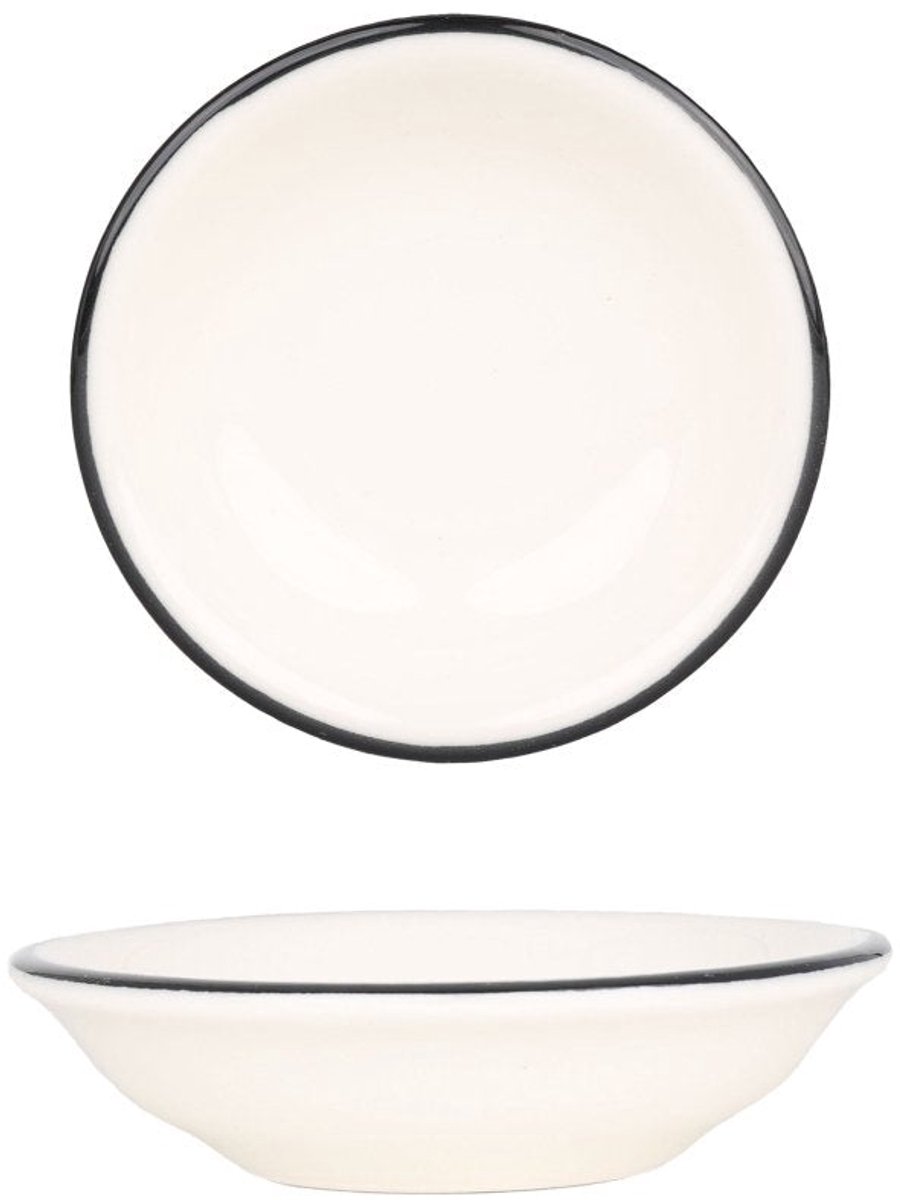 Bonna Serveerschaal - Linea Black - Porselein - 13 cm (220cc) - set van 2