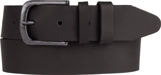 Petrol Industries Riem Heren - Broekriem - Verstelbaar - Leer - Zwart - 95 cm - L