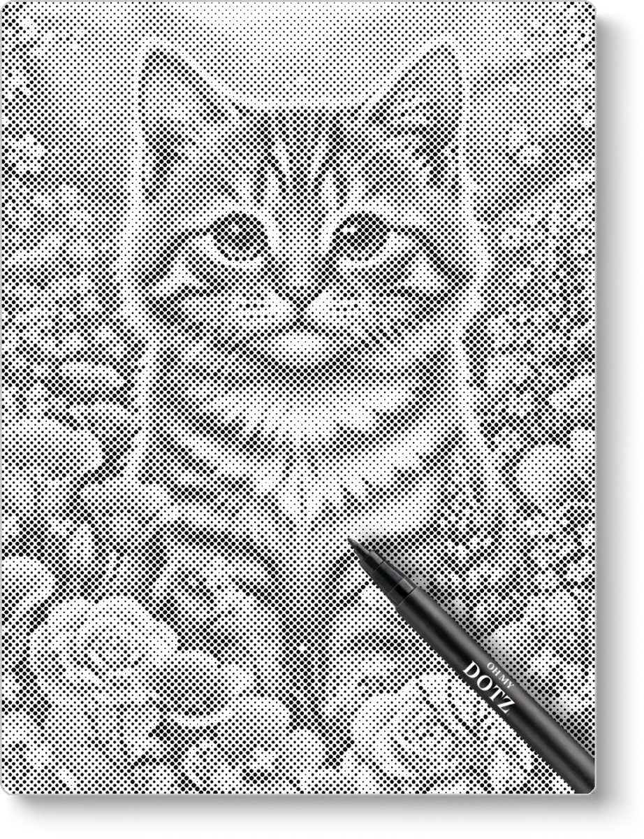 Kat met bloemen | Dot painting | 40x50cm | Dot painting | Oh My Dotz | Dots stippen | Diamond painting & Schilderen op nummer alternatief | Happy hobby