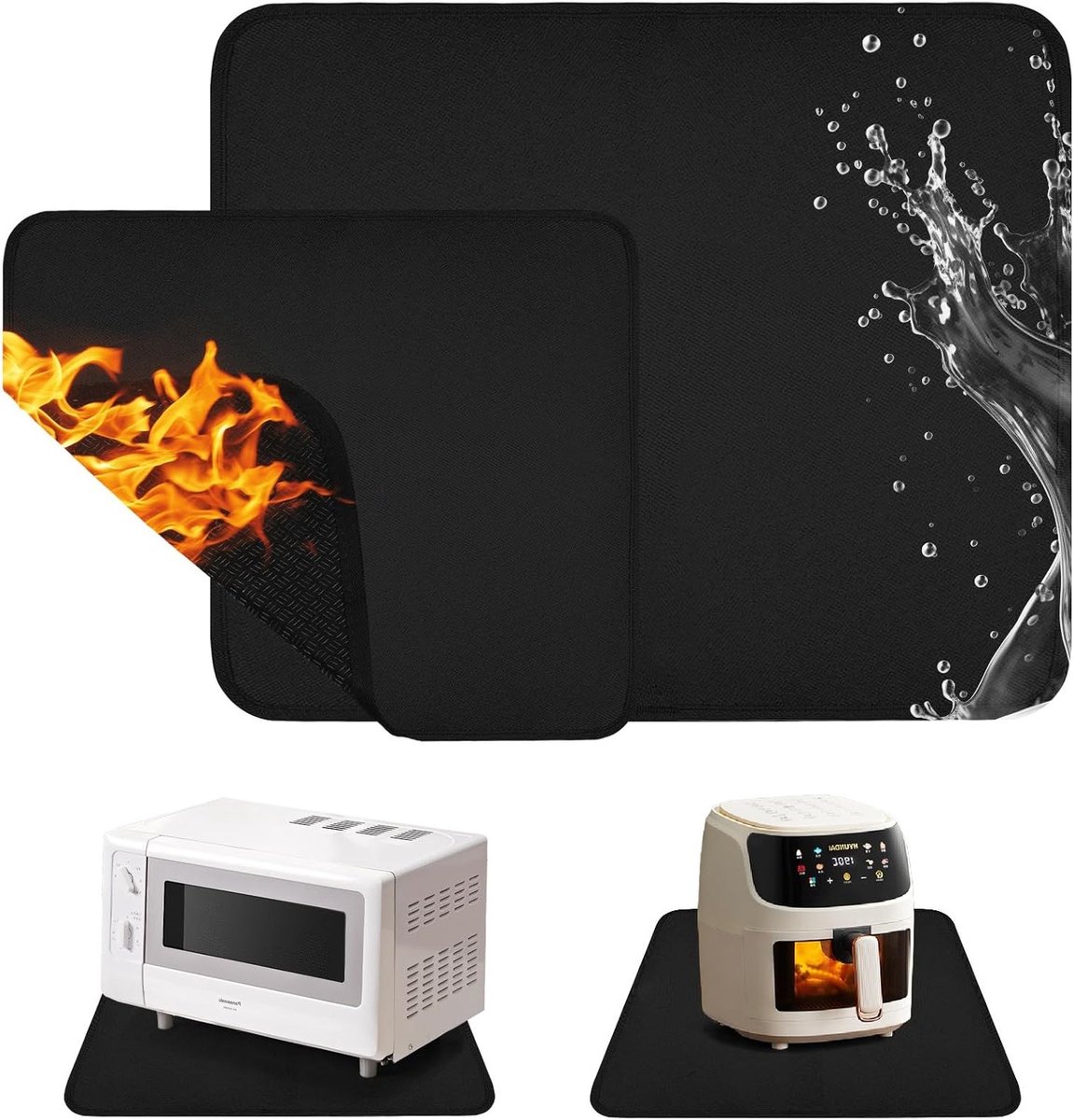 Set van 2 Vuurvaste Onderzetters en Warmtebeschermende Matten voor Grill en Oven 64 x 50 cm + 38 x 46 cm Hittebestendig en Veilig Gebruik