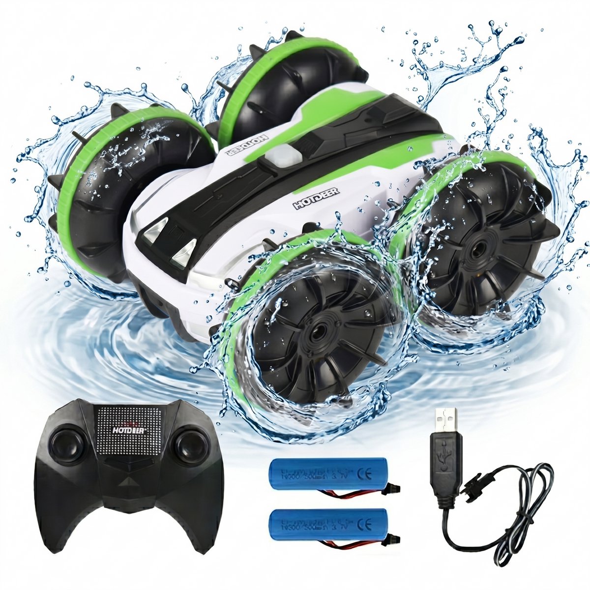 Kiddel RC Bestuurbare Auto en Boot - Afstandsbestuurbare Auto All Terrain - Radiografisch - Waterdicht - Met 2 Accu's voor Jongens en Meisjes