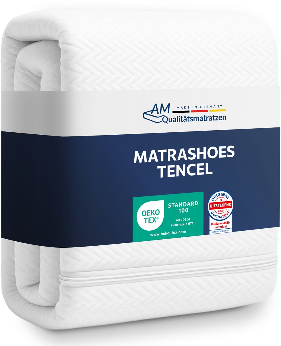 AM Qualitätsmatratzen Hoogwaardige Lyocell Matrashoes 120x210cm met ritssluiting - 21 cm K
