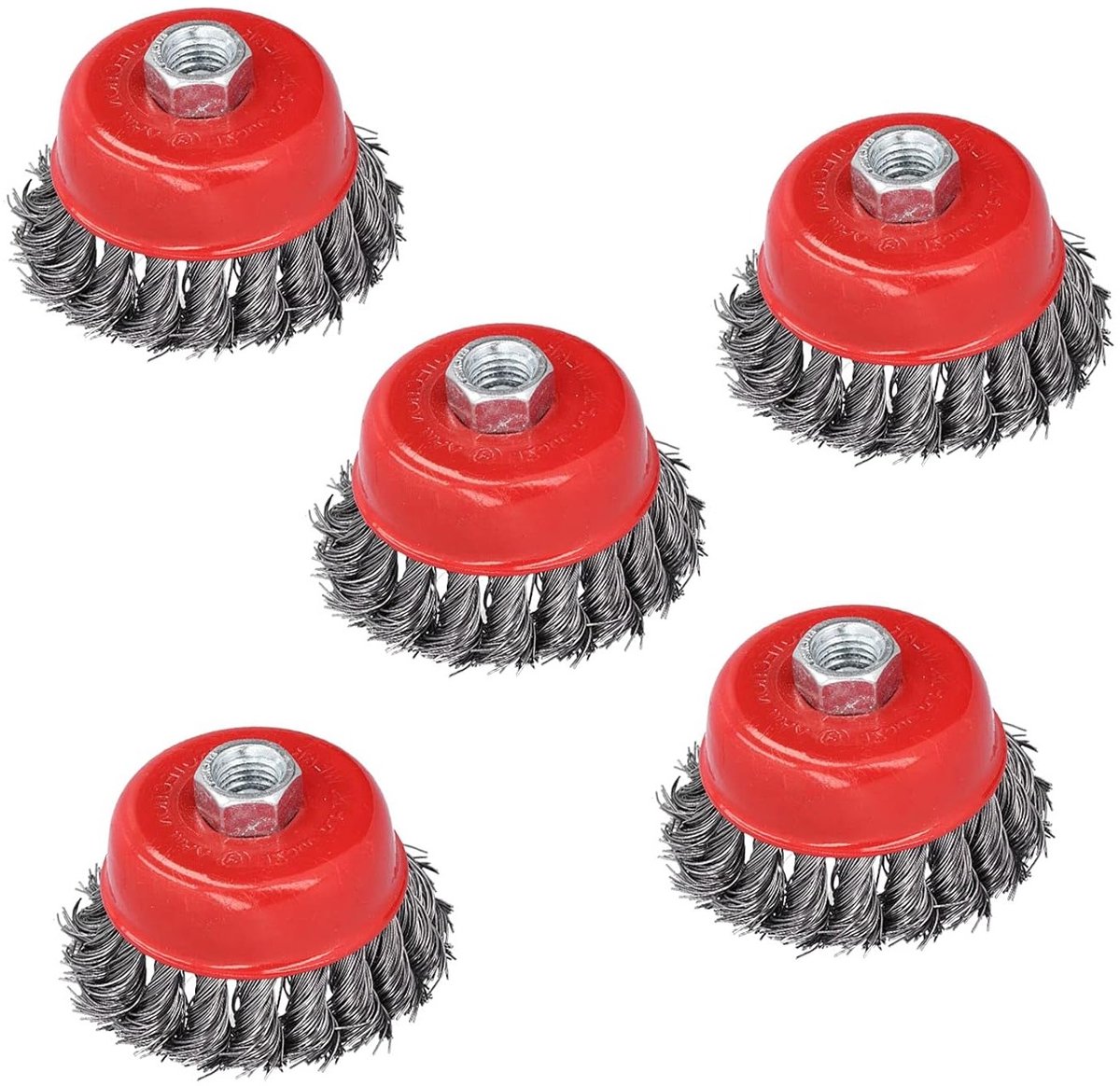 Zware Draadborstel Set voor Slijpmachine - 5 Stuks, 3 Inch Diameter, Geschikt voor Metaalbewerking en Schuren