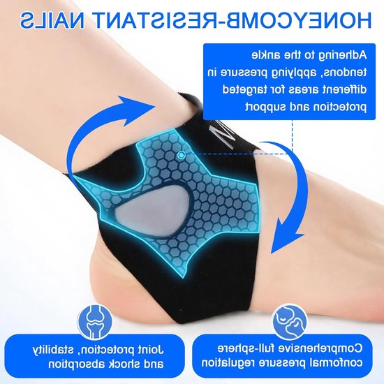 Verstelbare Enkelbandage Set van 2, Ondersteuning voor Sport, Bescherming en Herstel, Ademend en Lichtgewicht voor Beide Voeten (M) — afbeelding 2