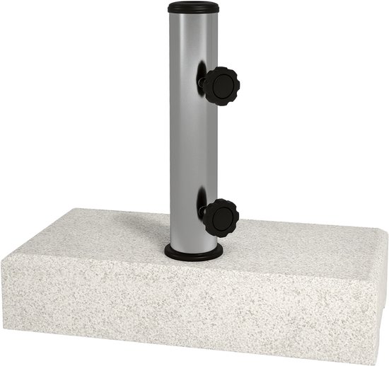 Pied de parasol - Outsunny - rond 14 kg base de jardin socle pour parasol stable - béton - 46 cm - noir - Jardin