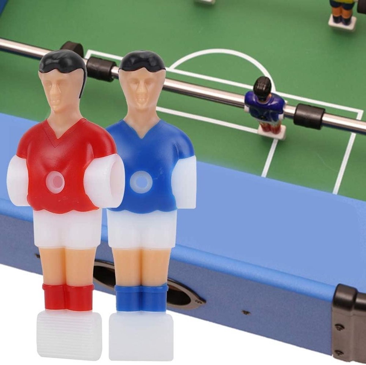 Tafelvoetbal Spelers - Mini Mensjes Vervanging - Tafelvoetbal Reparatie - Milieuvriendelijk Plastic - 12.7mm Gat Diameter - Rood Blauw
