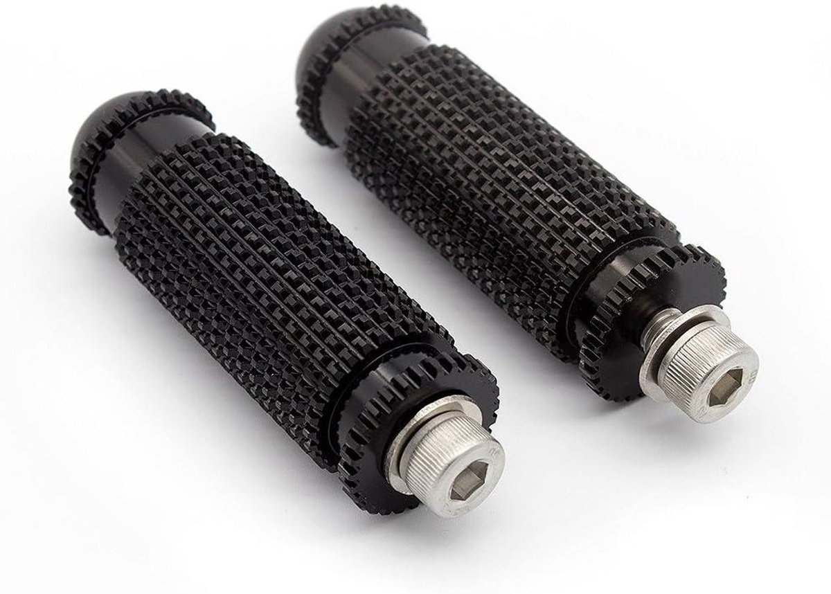 Motorfiets Voetsteunen - Rempedaal Pinnen - Achteraf Gemonteerde Rearsets - Gekarteld Oppervlak - 8 mm Gat - Zwart
