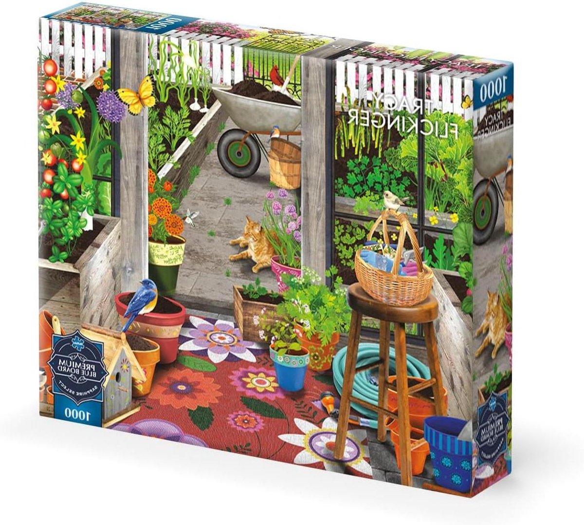 Legpuzzel 1000 stukjes - Puzzel Volwassenen - Ontspannende Uitdaging - Blauw Puzzelbord - 67.8 x 50.2 cm - Tuinhuisje