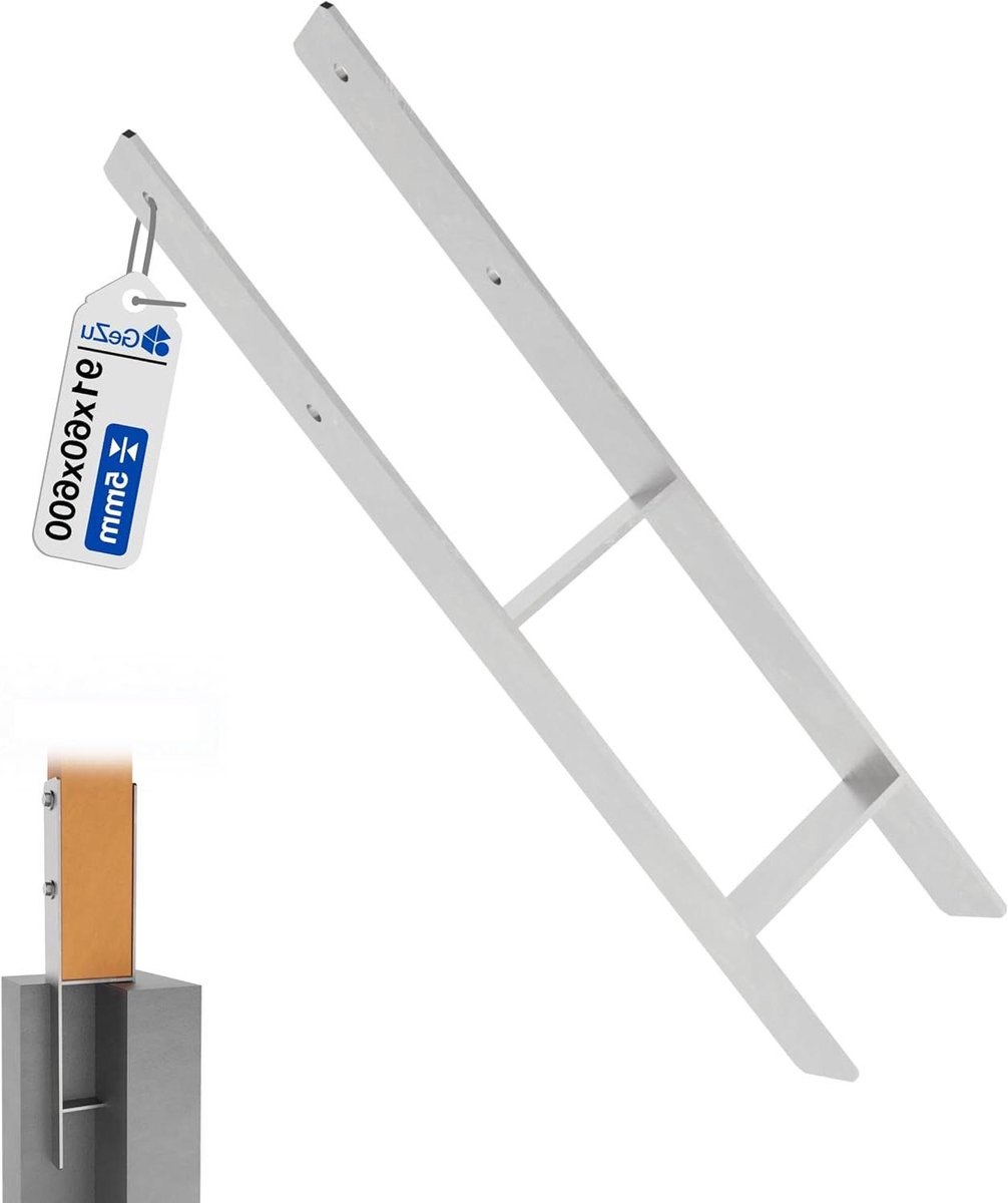 H paalhouder - Paaldrager grondanker - Schutting en vlonder - Thermisch verzinkt staal - 91 x 600 mm - Verzinkt