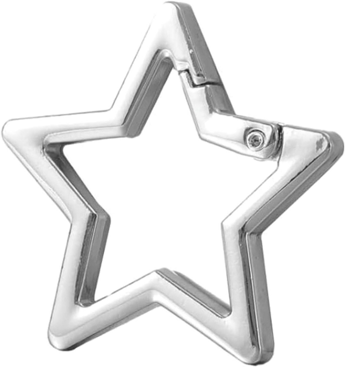 Star Shaped Stainless Steel Keychain Clip Carabiner Holder Carabiner Hook Clip Key Holder Keychain Clip for Keys and Wallet Accessory with Chain Rings