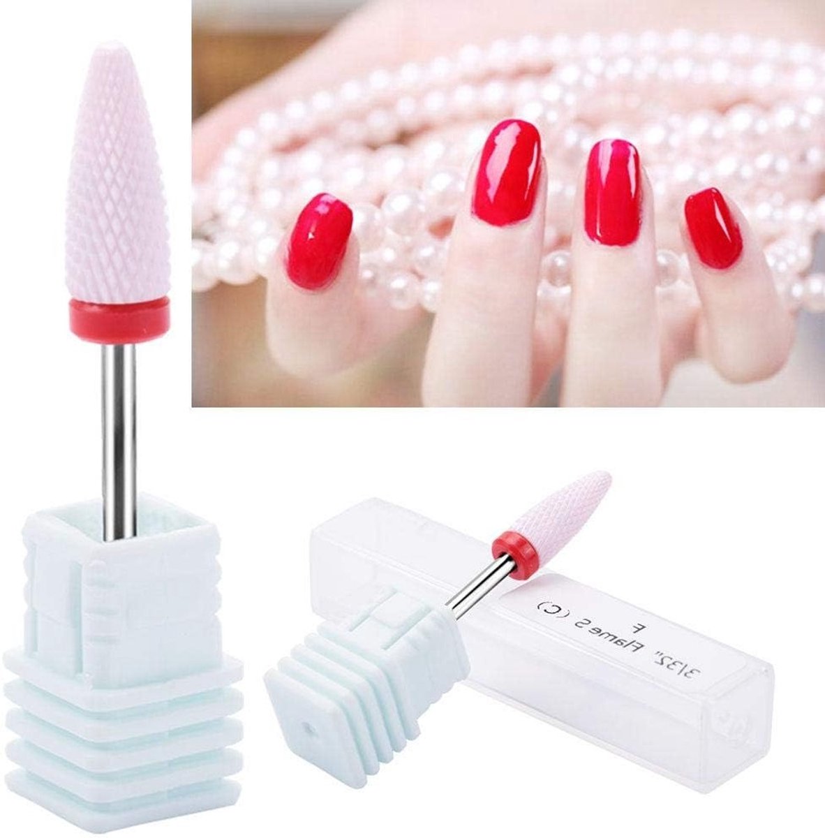 Ceramische Vijlkoppen voor Nagels, 5 Soorten Cilinders voor Nagelverzorging, Nagelkunst en Polijsten (21 Stuks)