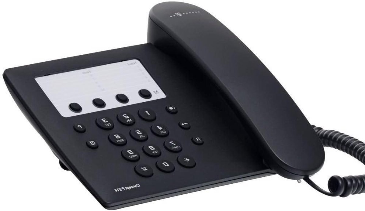 Analoog Telefoon - Vaste Telefoon - Snel Nummers Bellen - Drie Doelkeuzetoetsen - 503 Gram - Zwart
