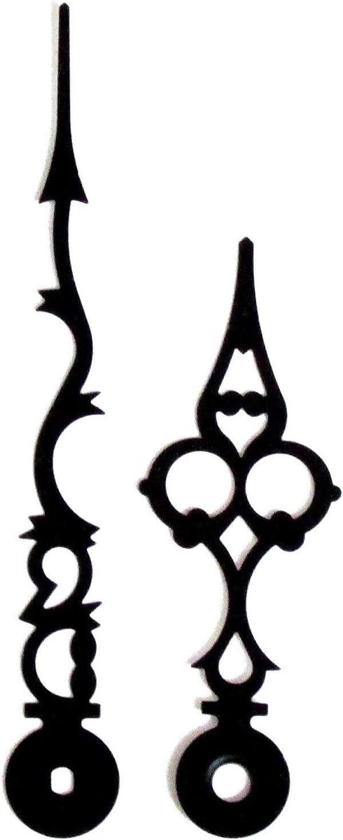 Klok Wijzers - Vervangende Wijzers - Klok Repareren - Euroshaft Compatibel - 70mm - Zwart