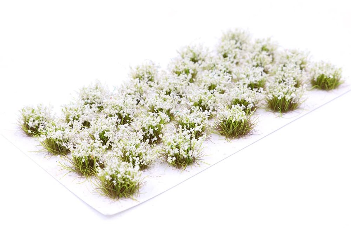 aladdien - Statisch Grasbosje - Modelbouw - Perfect voor Wargaming - Wit - Kunstgras - 32 Stuks - Decoratieve Doeleinden