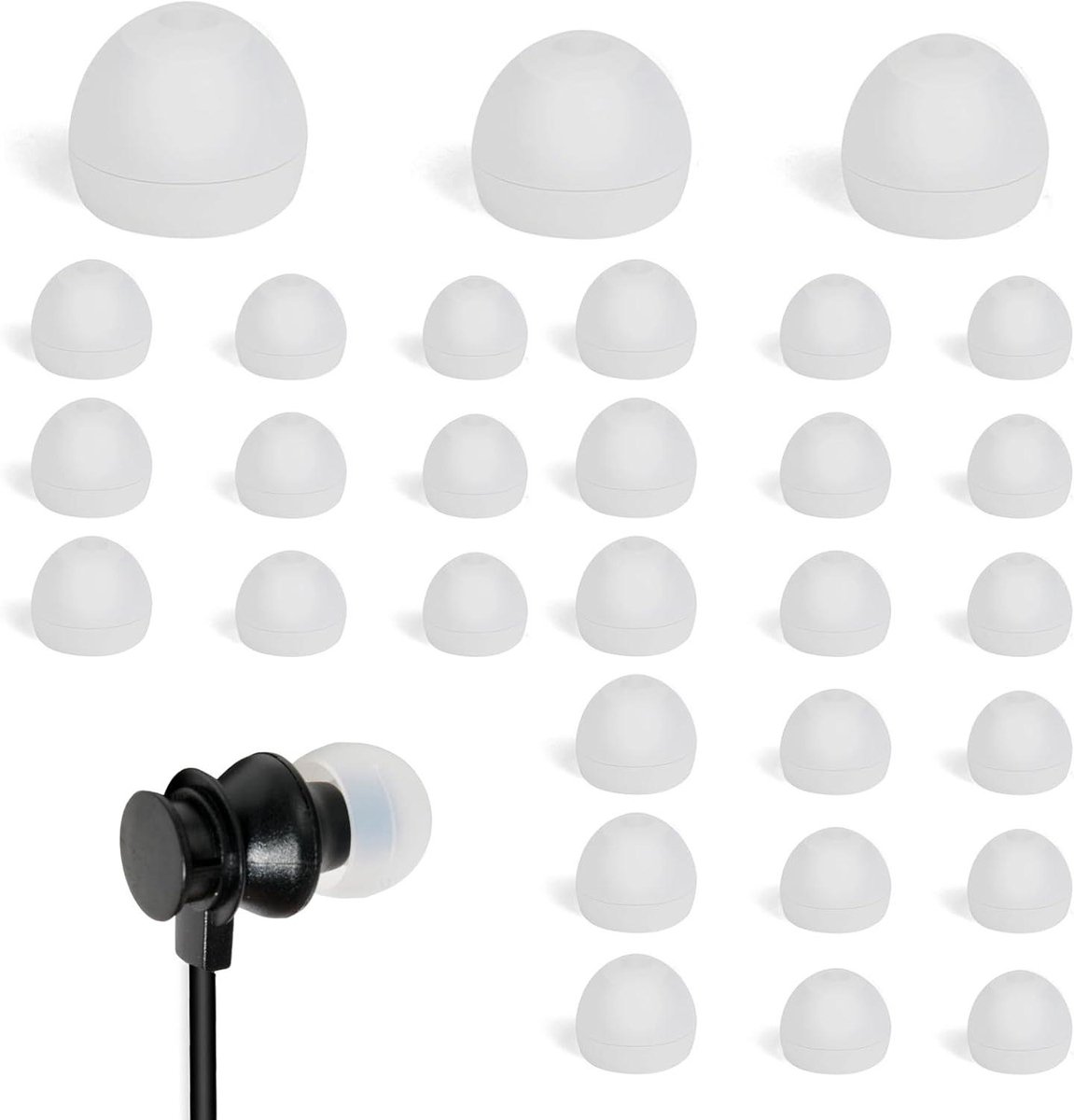 Oorkussens Vervangend - Oordopjes Siliconen - Hoofdtelefoon Comfort - Zacht Siliconen Materiaal - 3 Maten S/M/L - Wit