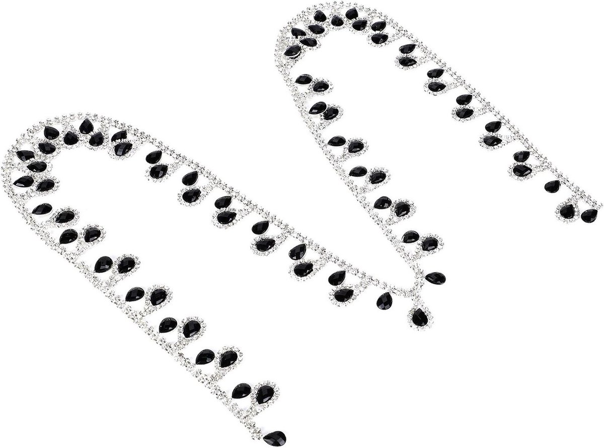Tassel Ketting met Strass, Zwarte Glazen Dangle Hanger voor DIY Fringe Mode en Interieurdecoratie