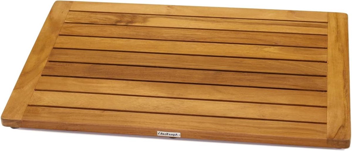 Teak Houten Douchemat - Badkamer Mat - Badkamer en Douche - Duurzaam Geoogst Hout - 59 x 40 cm - Bruin