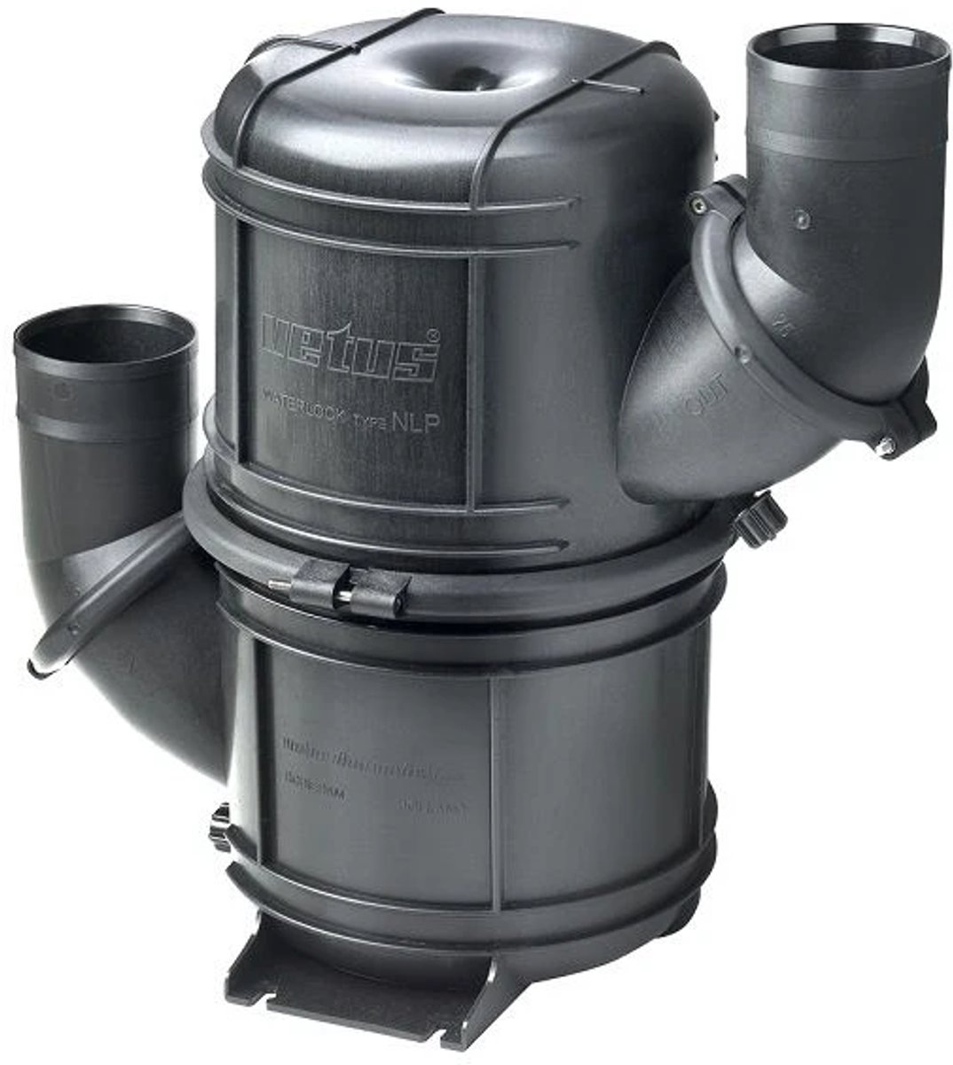 VETUS HD Waterlock/Geluiddemper NLP40HD - 40 mm, 4,5 liter, zwart | NLP40HD