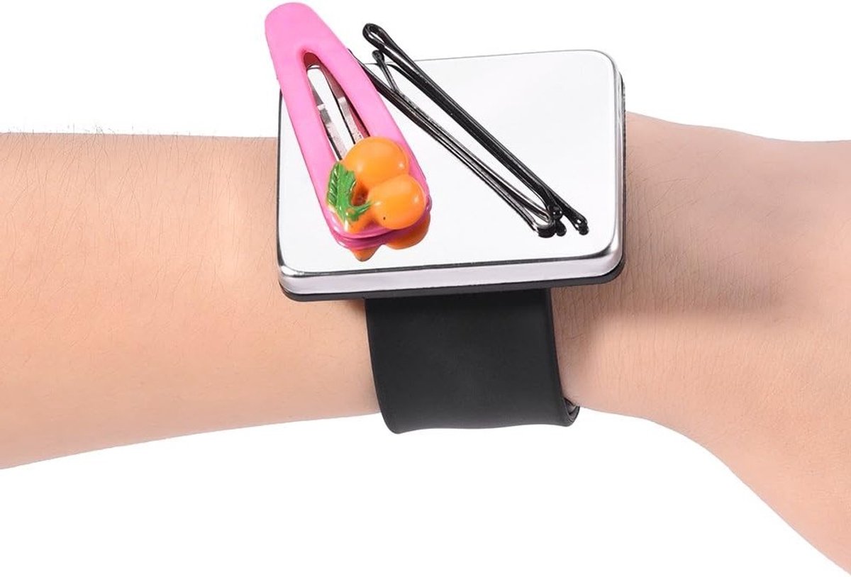 Magnetische Haarclip en Armband voor Haarspelden, Siliconen Band en Kappersaccessoires in Zwart