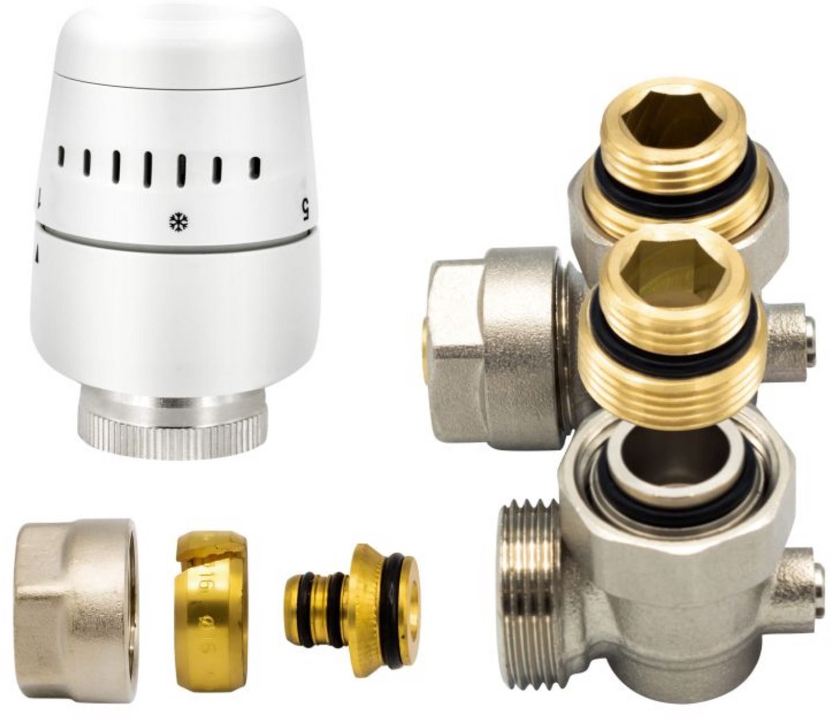 BELRAD H-blok aansluitset voor uitgang muur M30-1/2M-16/2 - Nikkel