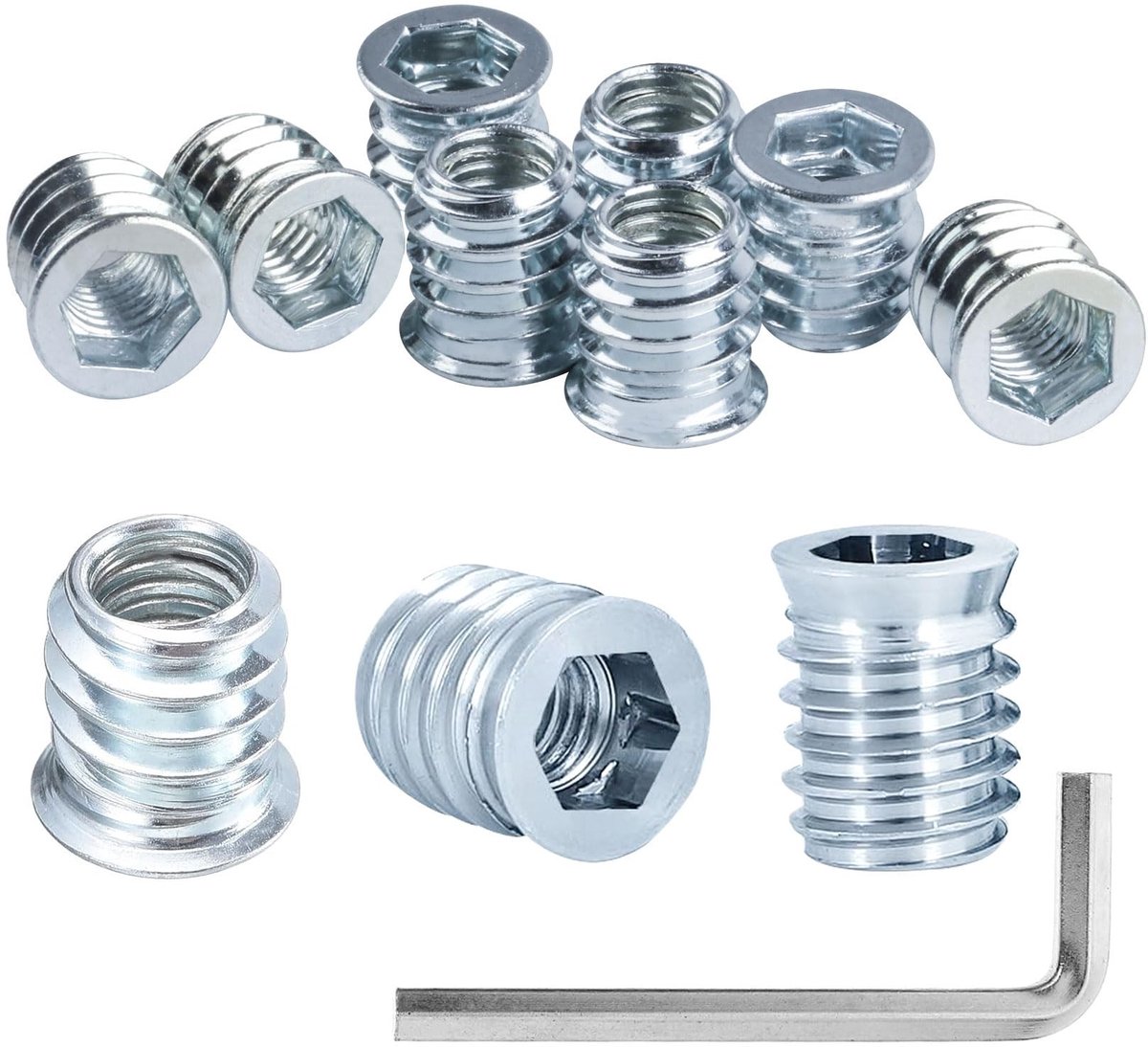 Vlemico - Inbussmoeren M8 x 15mm - Draadbusjes - Duurzaam en sterk - 80 Stuks - Geschikt voor houten meubels - Perfect voor meubelverbindingen