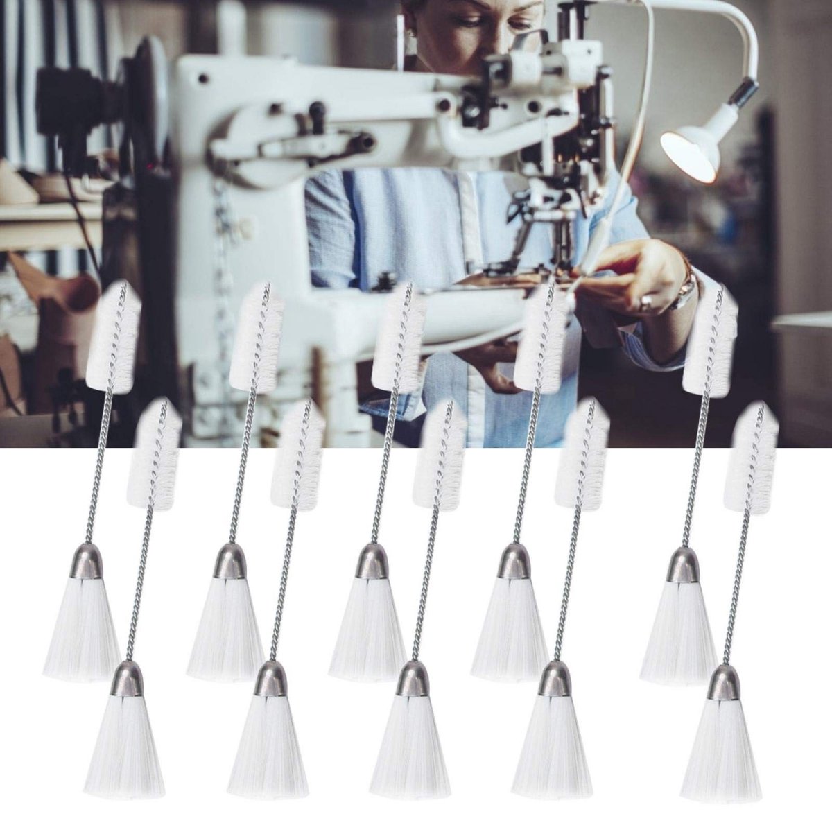 Dailygoods - Schoonmaakborstel - Naaimachineborstel - Duurzaam en efficiënt - Roestvrij staal - Nylon borstel - Ideaal voor huiselijk gebruik - 5,71 i