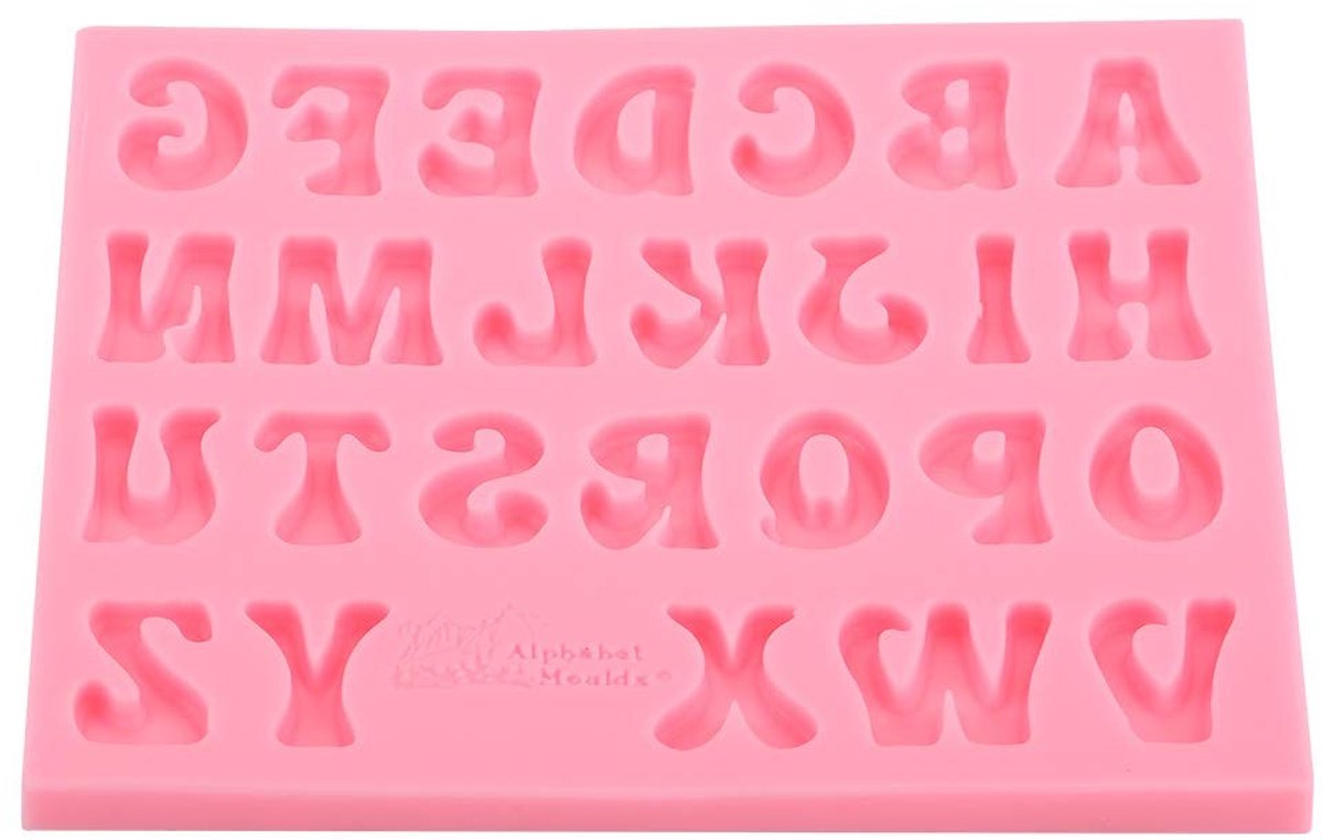 Alfabet Siliconen Bakvorm - Voor Bakken Cake Chocolade - 3D Letters Roze Schimmel
