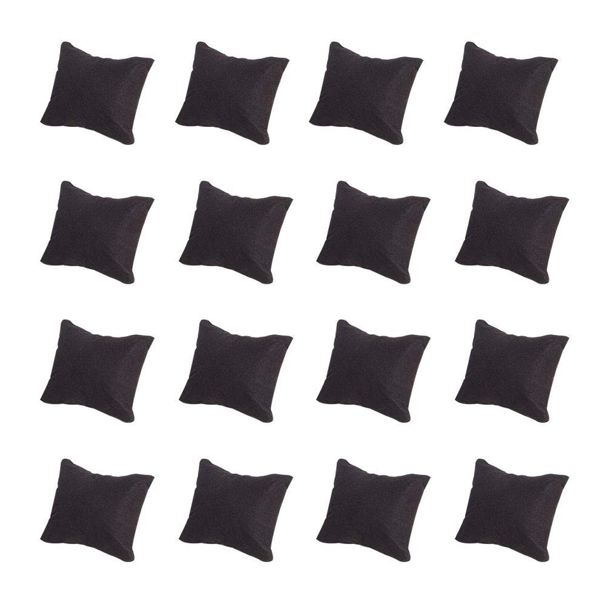 Dailygoods - Velvet Kussens - Sieradenopslag - Zwart - Armband en Horloge Display - 20 Stuks - Geschikt voor Vrouwen
