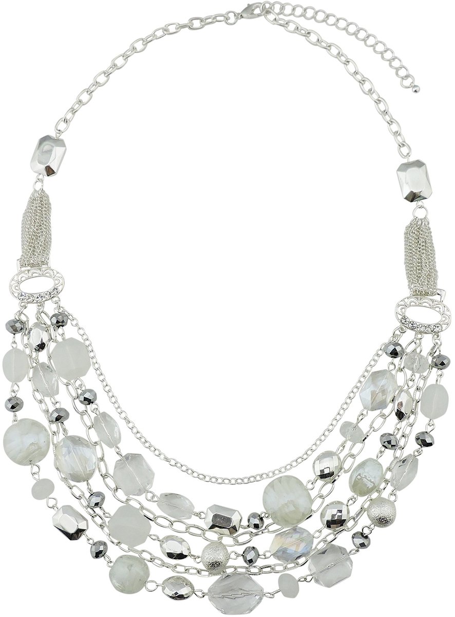 Vlemico - Multilayer Chain Ketting - Gekleurde Glazuur - Uniek Design - Verklaring Ketting - Voor Dames - Stijlvol Accessoire - NK-10061