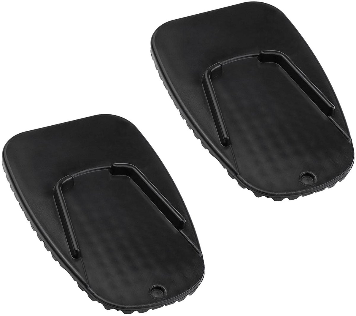Vlemico - Motorfiets Ondersteuningsstand - Anti-Slip Pad - Zwart - Zijstandaard - Ideaal voor Grind en Zachte Grond - 2 Stuks