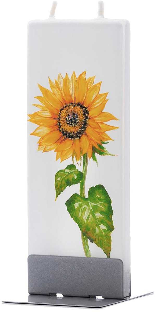 Aquarel Zonnebloem | FLATYZ platte kaars – uniek handbeschilderd cadeau