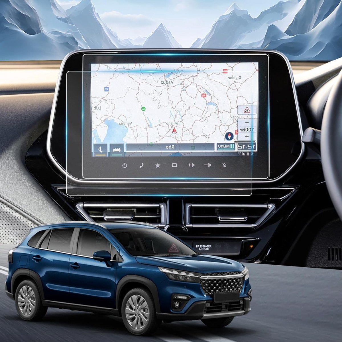 Set van 2 Navigatiefilms van 9 Inch voor Suzuki Swift 2024+/S-Cross III en Vitara 2022-2025, Nano Beschermfolie voor GPS en Navigatie, Perfecte Bescherming tegen Krassen