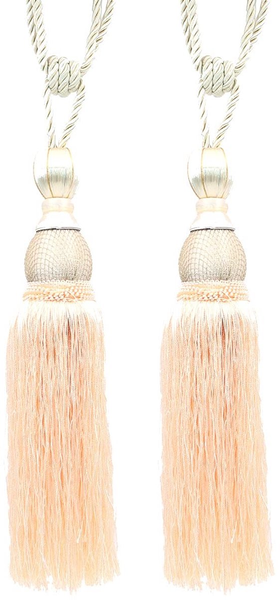 Livia home - Set van 2 gordijnhouders - Gordijn kwastjes - Decoratieve accessoires - Beige - Raamgesp - Ideaal voor woonkamer en slaapkamer