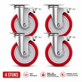 MeubelsvanJoep Zwarelast Zwenkwielen - Set van 4 - Ø 100 mm - wieltjes voor onder meubels - 80 KG per wiel - 4 stuks