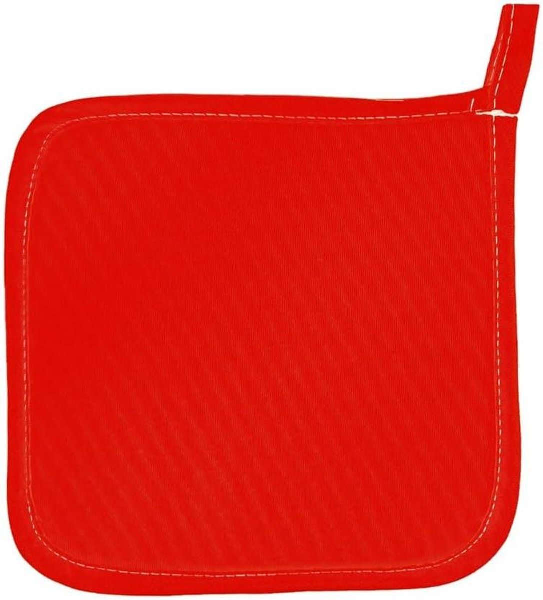 Pannenlap Vierkant - Keuken Accessoire - Veilig Koken - Warmte Isolatie - 20 x 20 cm - Rood