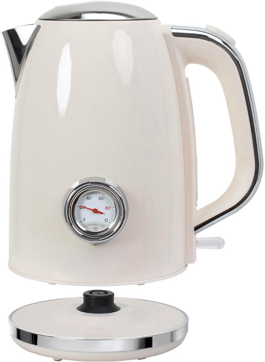 Retro Waterkoker 1,7L – RVS waterkoker met temperatuurweergave