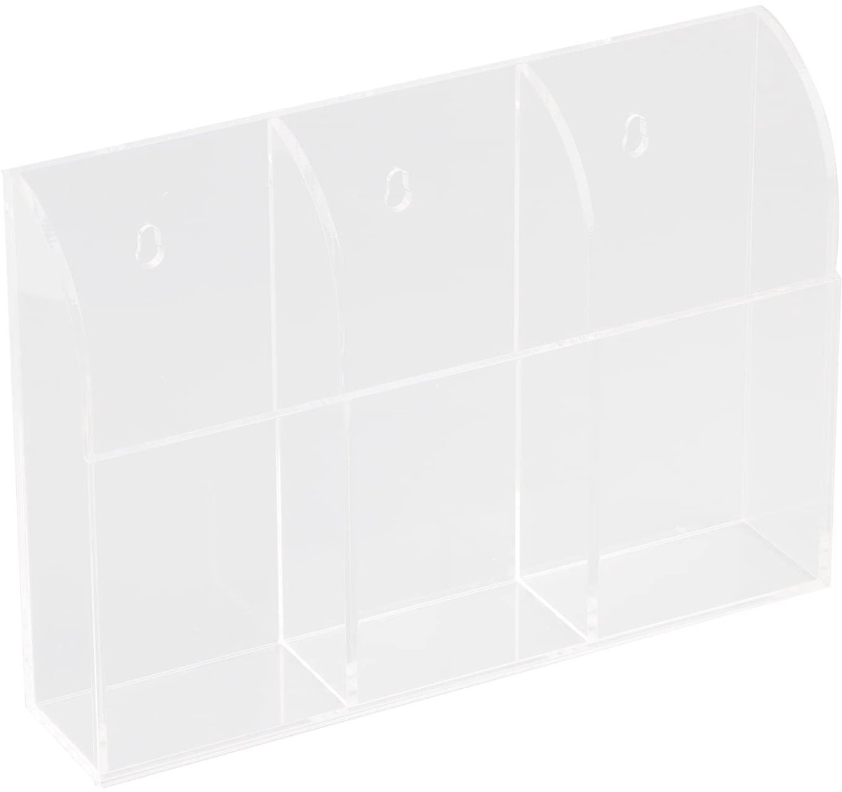 Dailygoods - Wandopberger voor Afstandsbediening - 3 Compartimenten - Duurzaam Acryl - Handige Oplossing voor Opberging - Ruimtebesparend Ontwerp - Ge