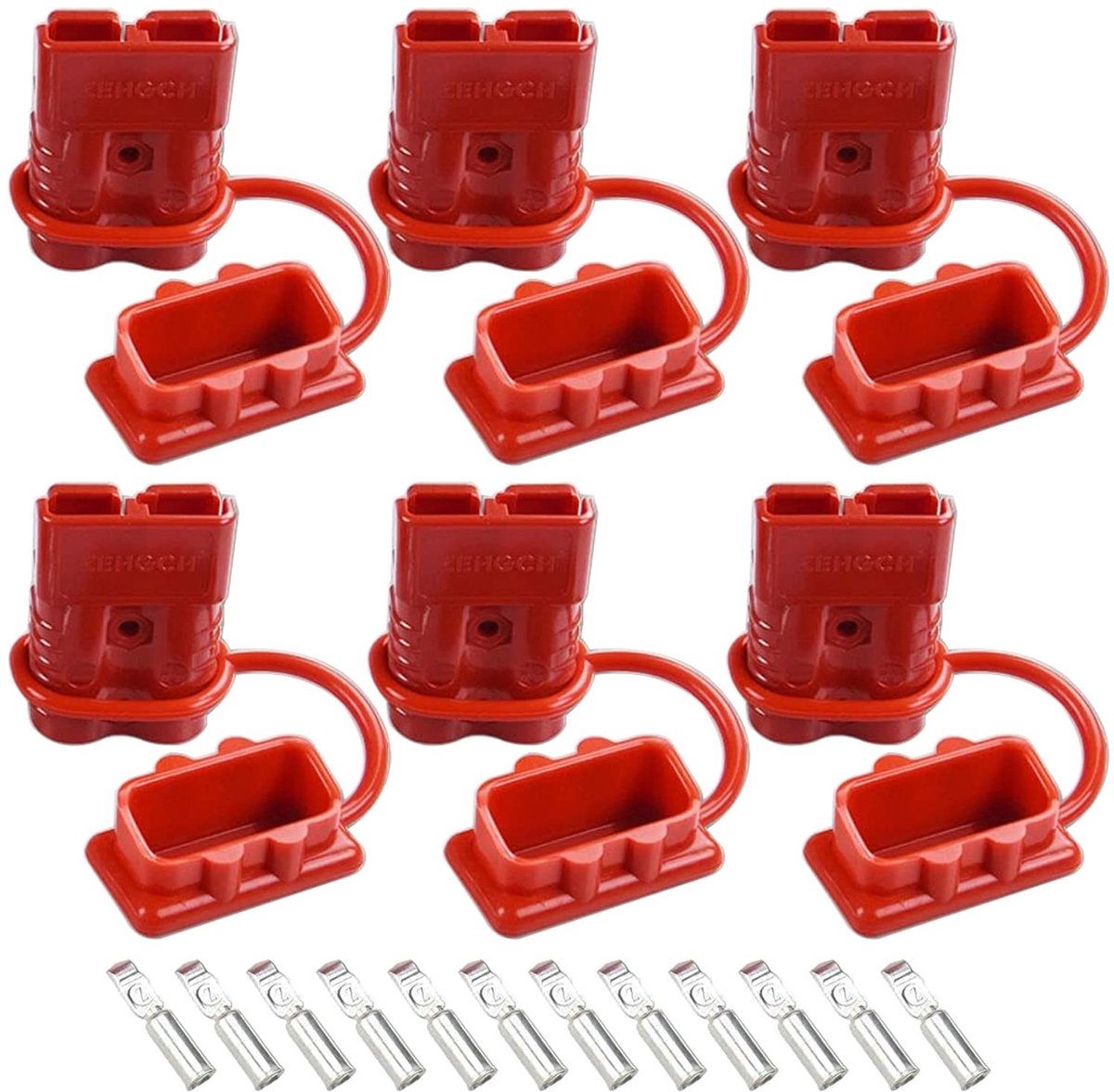 Dailygoods - Batterijaansluiting - 50 A stekker - Eenvoudig te installeren - Rood - Quick Connect accuconnector - Geschikt voor auto en camper - 6 stu