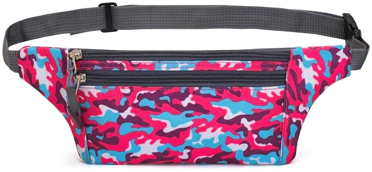 Dailygoods - Heuptas - Waterdichte heuptas - Rood - Camouflage heuptas - Sportieve stijl - Geschikt voor sport en avontuur