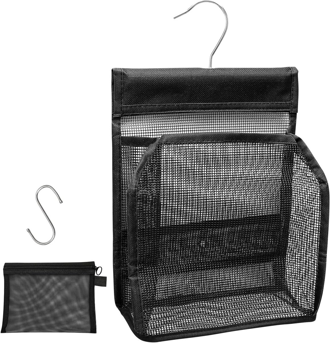 TRANKIELO® - Draagbare Douche Caddy & Make-up Tas Set – Sneldrogend Mesh Materialen – Perfect voor Badkamer, Slaapzaal, Gym