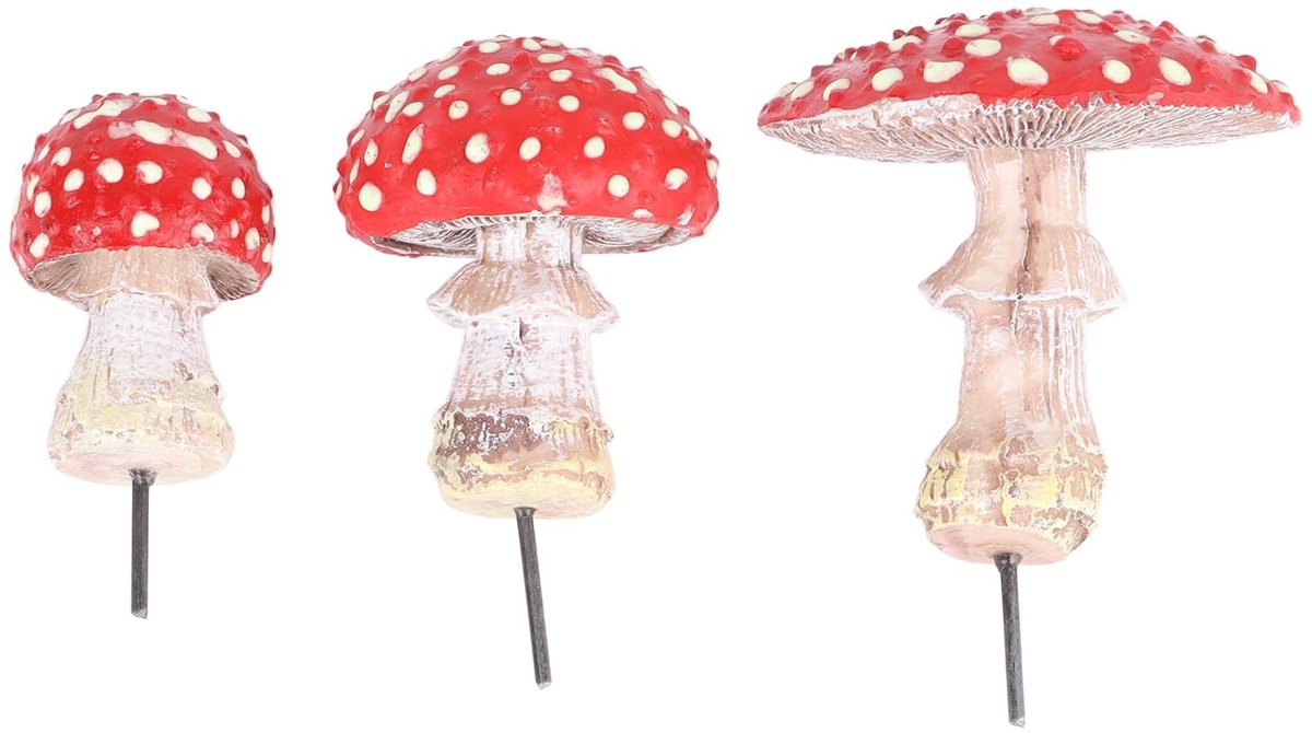 NTHProducts - Miniatuur Paddenstoelen - Glow-in-the-dark - Tuin Decoratie - Rood - Buiten Ornamenten - Betoverende Sfeer - Geschikt voor Tuin en Balkon