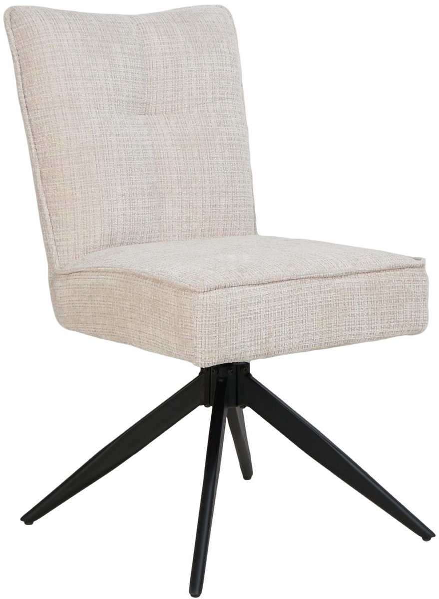 Eetkamerstoel S321 beige stof – draaibaar onderstel
