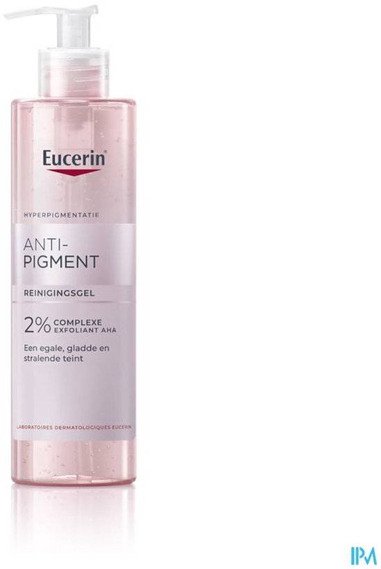 Eucerin Anti-Pigment Reinigingsgel met pompdispenser, 2% AHA-complex, voor een egale, gladde en stralende teint.