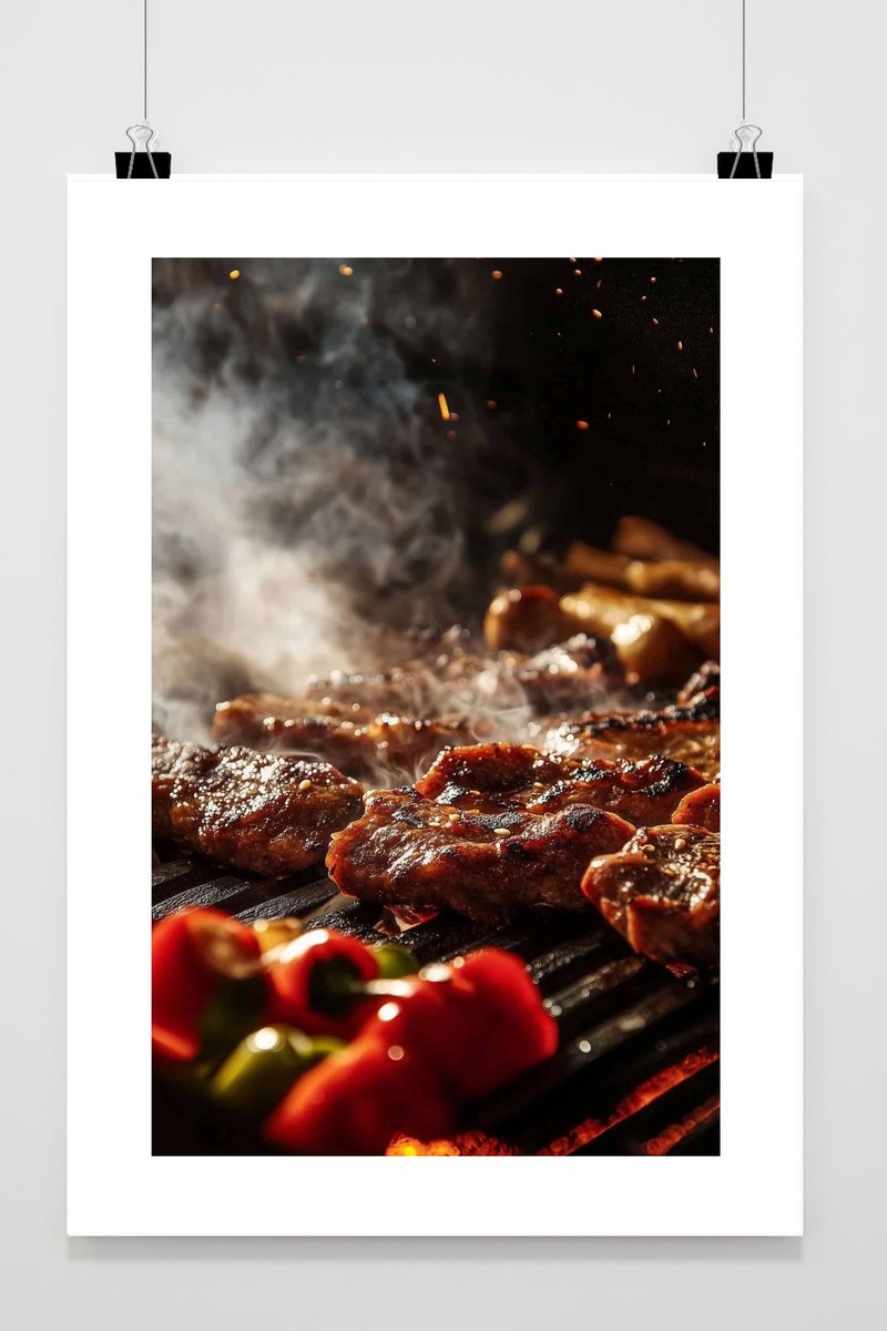 Barbecue Poster - Eten - Vlees - Culinair - Smaken - Gegrild eten- - Gourmet - BBQ - poste